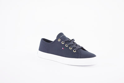 TOMMY HILFIGER - ESSENTIAL SNEAKER-FLAT LACED SHOE - NAVY
