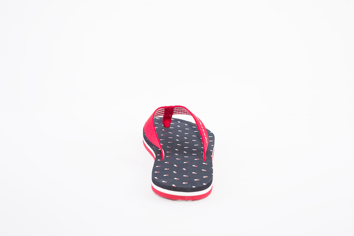 TOMMY HILFIGER - FLAGS FLAT BEACH TOE-POST MULE - RED