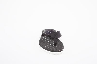 TOMMY HILFIGER -  FLAGS FLAT BEACH TOE-POST MULE - BLACK