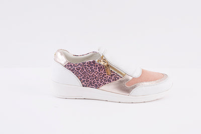 LOTUS - SIAN FLAT ZIP FASHION SHOE - PINK COMBI