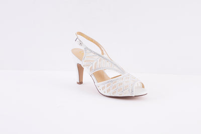 LOTUS - NATALIA MEDIUM HEEL SANDAL - SILVER