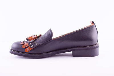 MARCO MOREO - G451 FRINGE LOAFER - BLACK LEATHER