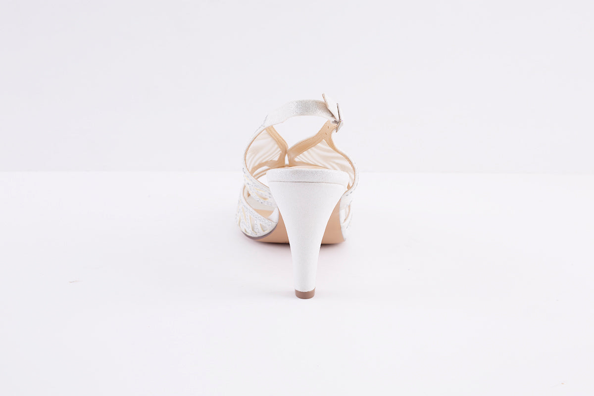 LOTUS - NATALIA MEDIUM HEEL SANDAL - SILVER
