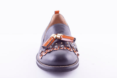 MARCO MOREO - G451 FRINGE LOAFER - BLACK LEATHER