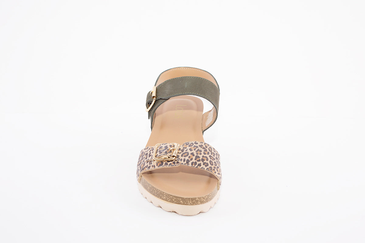 LOTUS - BRYNLEE WEDGE BUCKLE FASHION SANDAL - GREEN PRINT