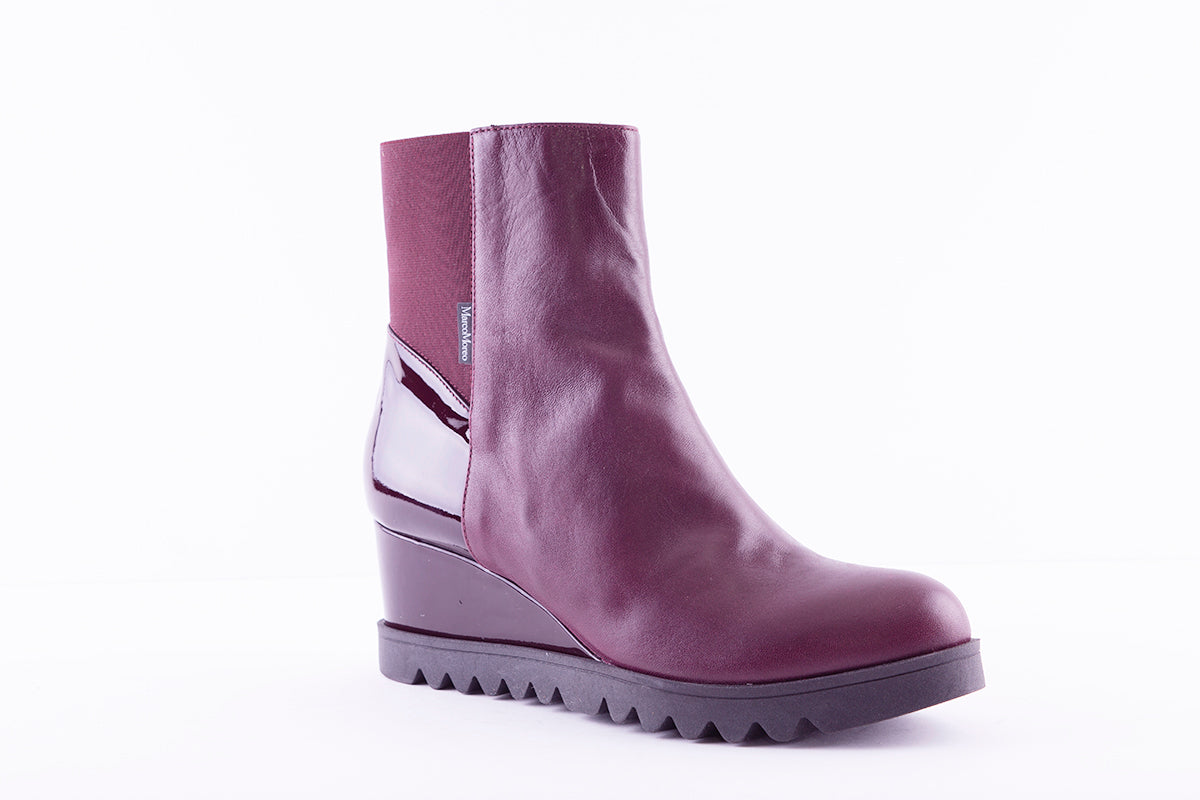 MARCO MOREO - G673 WEDGE ANKLE BOOT - BURGANDY