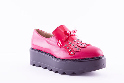MARCO MOREO - G684 WEDGE SHOE - RED LEATHER