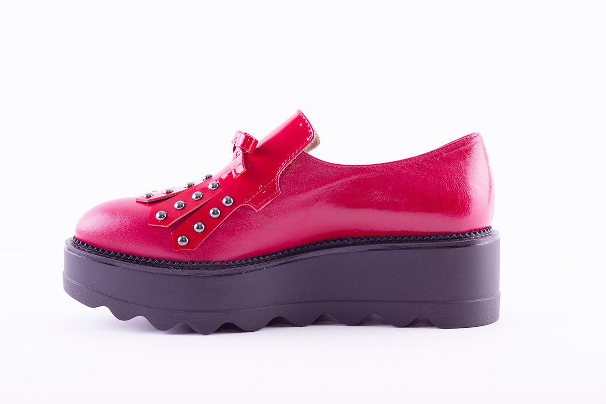 MARCO MOREO - G684 WEDGE SHOE - RED LEATHER