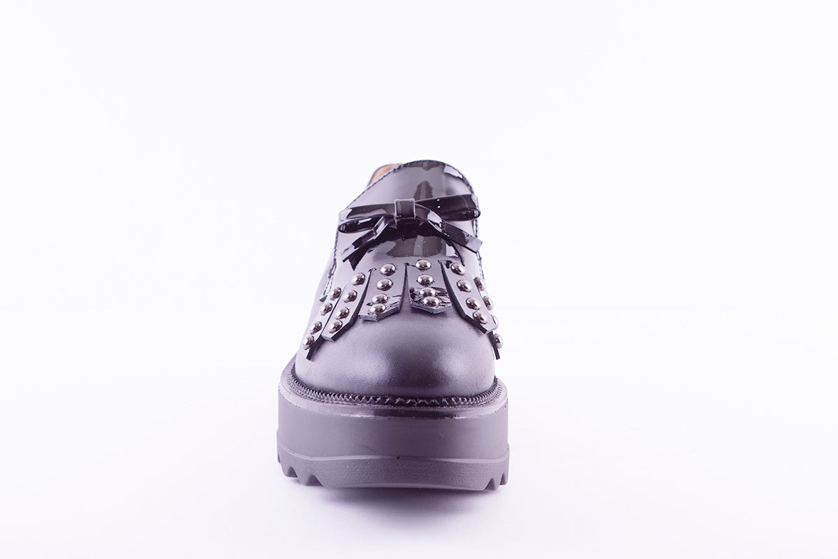 MARCO MOREO - G684 WEDGE SLIP-ON SHOE - BLACK LEATHER