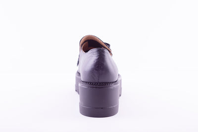 MARCO MOREO - G684 WEDGE SLIP-ON SHOE - BLACK LEATHER