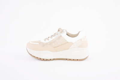 IMAC - 156460 CHUNKY LACED FASHION TRAINER - BEIGE/GOLD