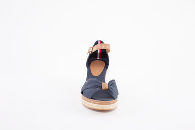 TOMMY HILFIGER - ICONIC ELBA-HIGH WEDGE FABRIC SANDAL - NAVY