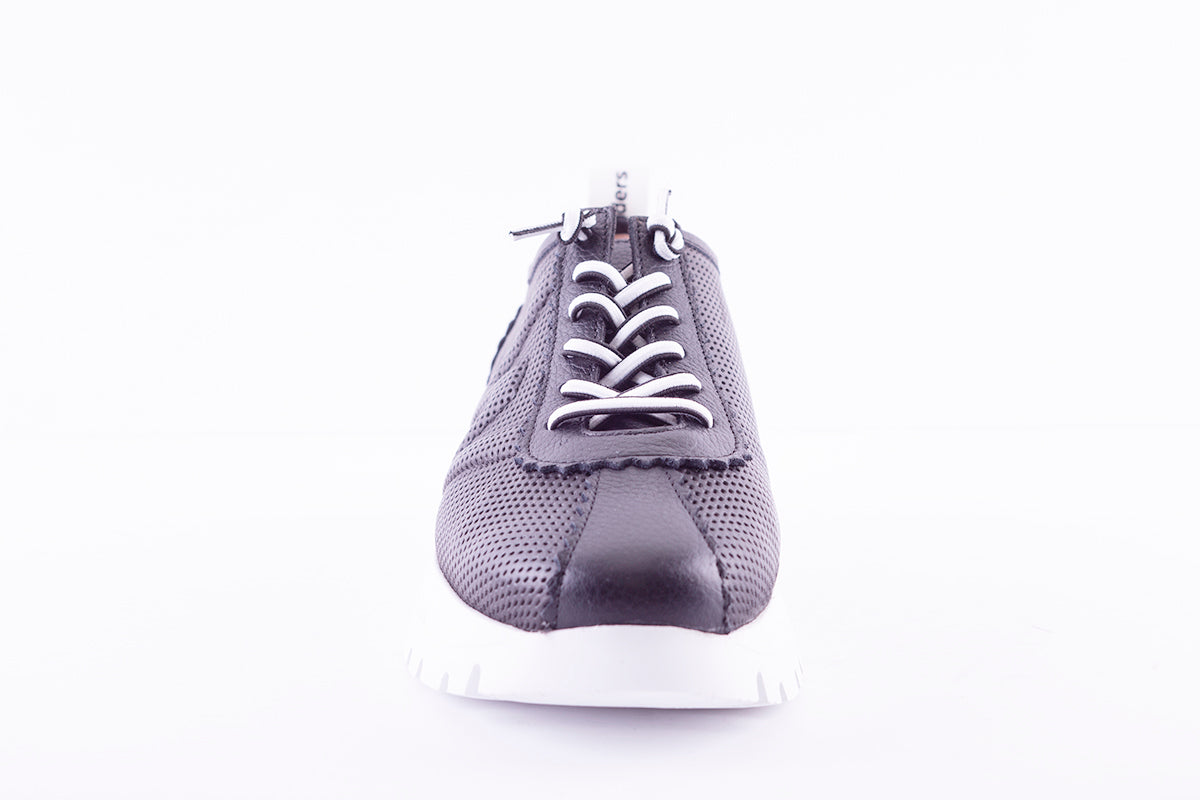 WONDERS - Sneaker in perforated leather (Black)
