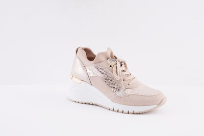 MARCO TOZZI - 23754-435 MEDIUM WEDGE LACED SHOE - BEIGE