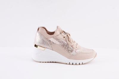 MARCO TOZZI - 23754-435 MEDIUM WEDGE LACED SHOE - BEIGE
