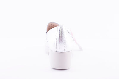 WONDERS - 33208 LOW WEDGE SLIP ON SHOE - SILVER METALLIC