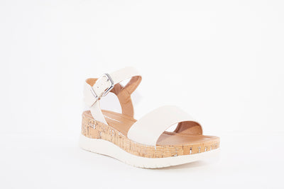 TAMARIS - 28256-427 LOW WEDGE FASHION SANDAL - CREAM