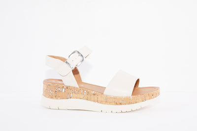 TAMARIS - 28256-427 LOW WEDGE FASHION SANDAL - CREAM