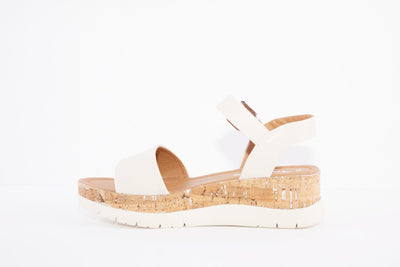 TAMARIS - 28256-427 LOW WEDGE FASHION SANDAL - CREAM