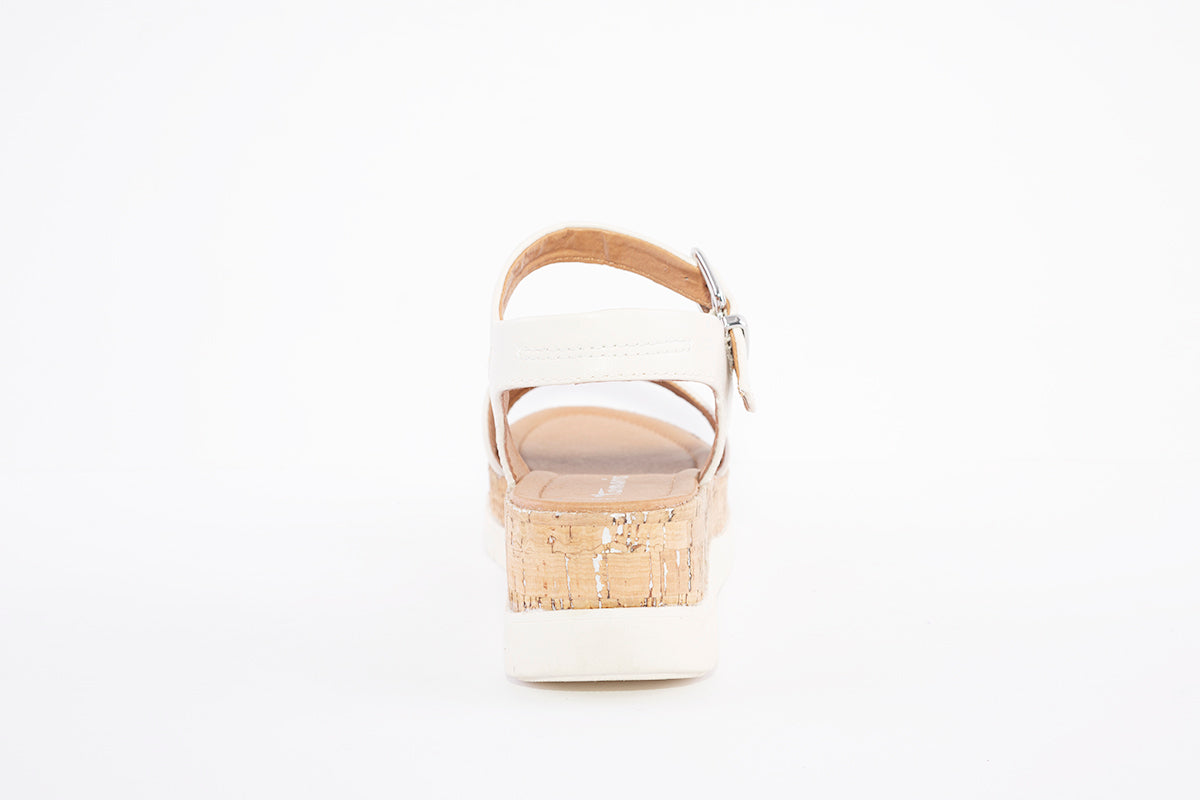 TAMARIS - 28256-427 LOW WEDGE FASHION SANDAL - CREAM