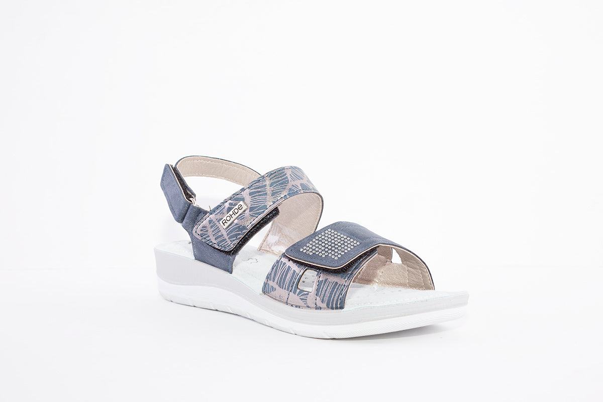 ROHDE - 1365 56 VELCRO STRAP COMFORT SANDAL - NAVY