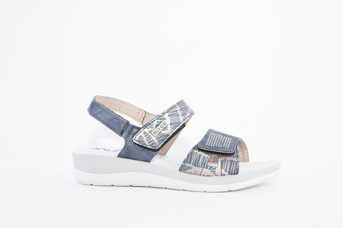 ROHDE - 1365 56 VELCRO STRAP COMFORT SANDAL - NAVY