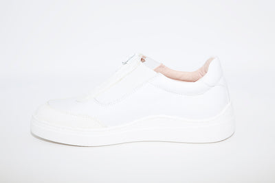 UNISA - FUENTES White Leather Zip Sneakers