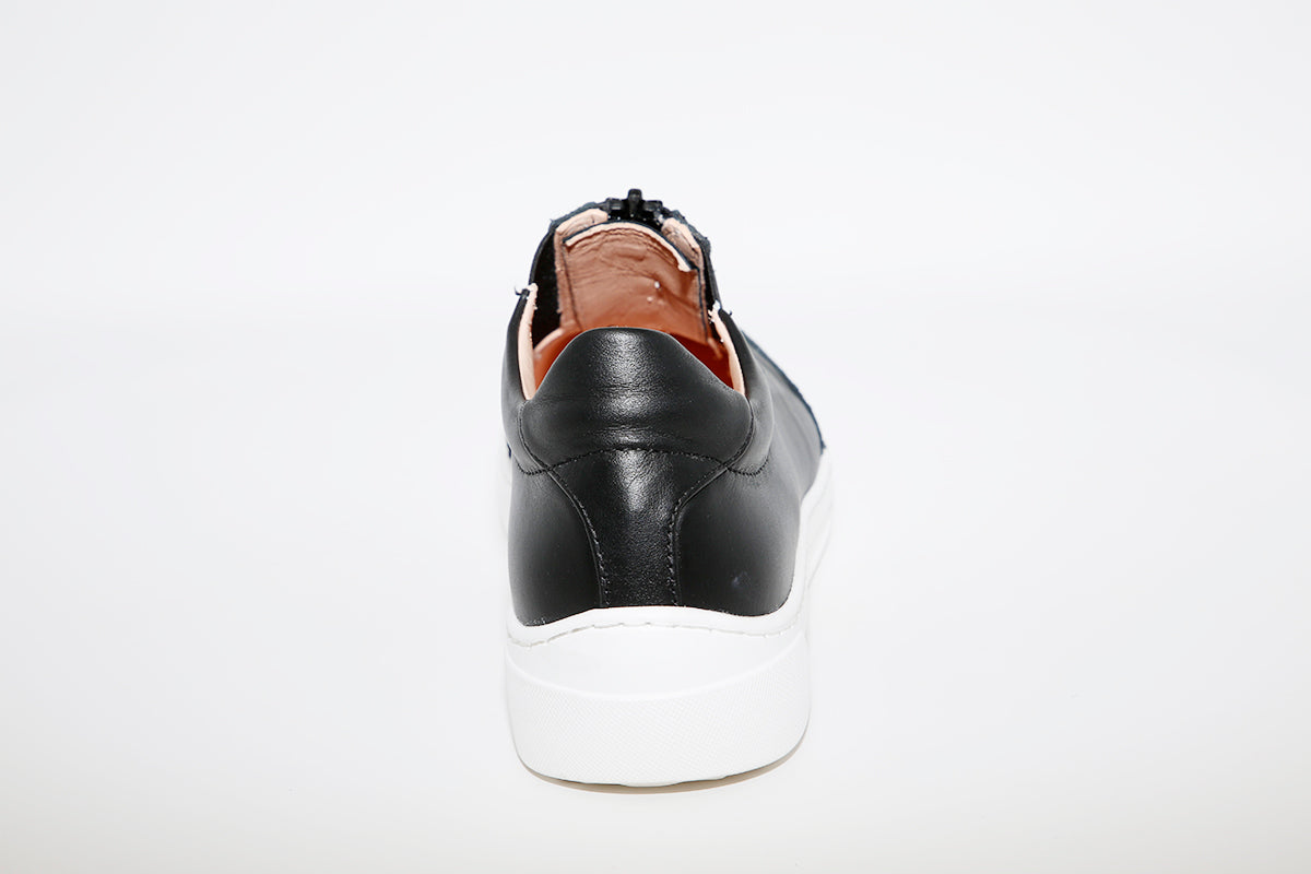 UNISA - FUENTES Black Leather Zip Sneakers