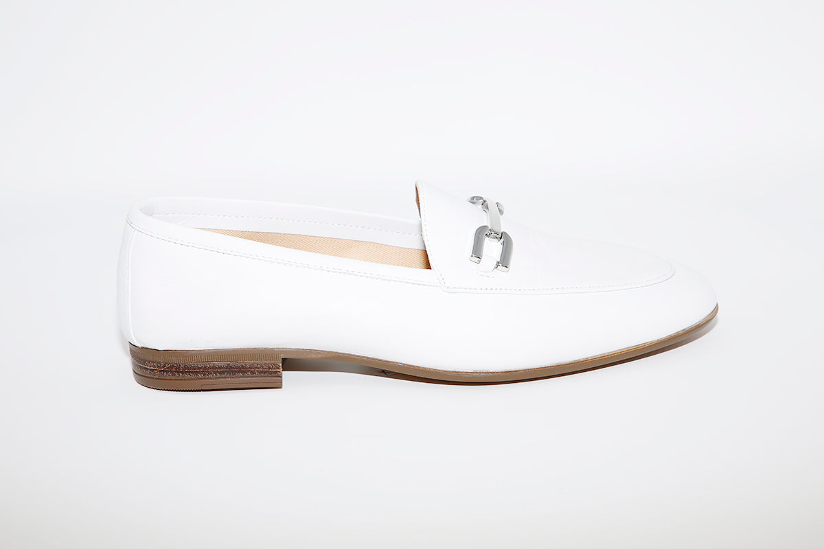 UNISA - DALCY White Leather Flat Loafer