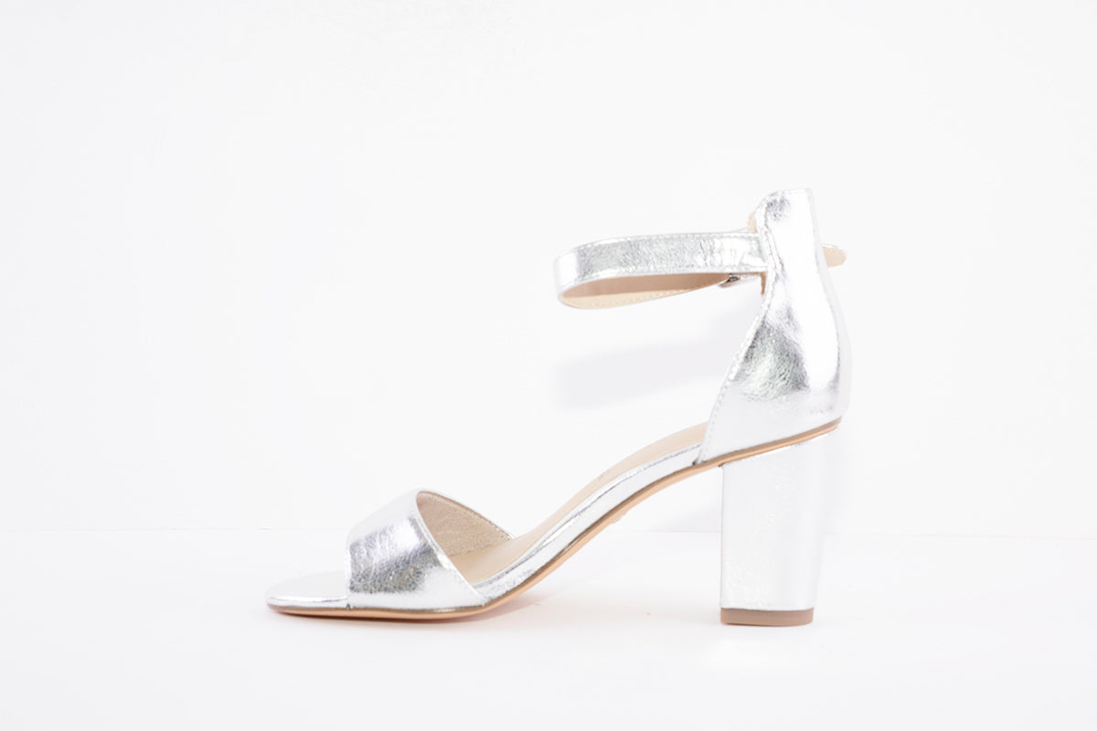 TAMARIS - 28386-941 HI HEEL ANKLE STRAP SANDAL - SILVER