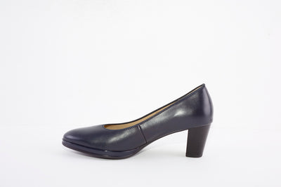 ARA - 13436-34 MEDIUM HEEL COURT SHOE - NAVY LEATHER