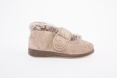 PADDERS - 409 HUSH-VELCRO SLIPPER - TAUPE