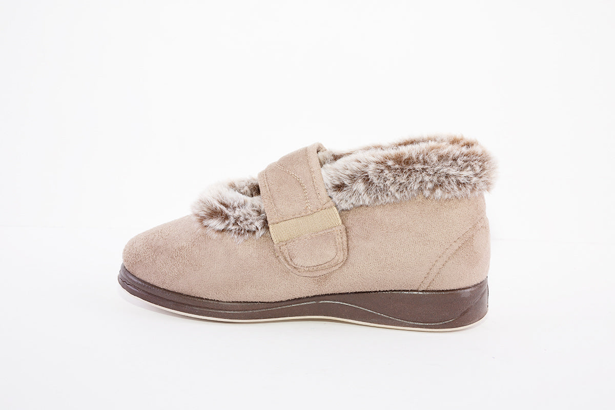 PADDERS - 409 HUSH-VELCRO SLIPPER - TAUPE