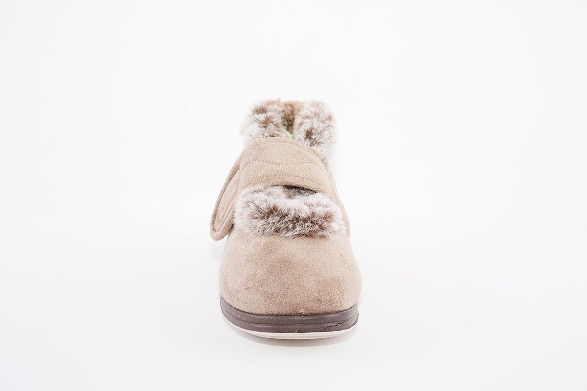 PADDERS - 409 HUSH-VELCRO SLIPPER - TAUPE