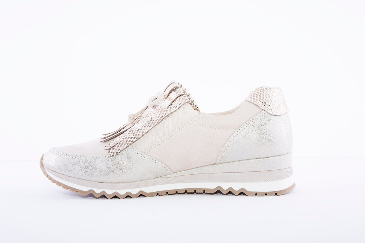 MARCO TOZZI - ZIP TRAINER SHOE - BEIGE COMB
