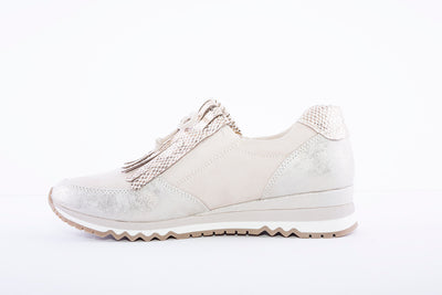 MARCO TOZZI - ZIP TRAINER SHOE - BEIGE COMB