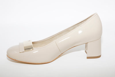ARA - MEDIUM HEEL SHOE - NUDE PATENT