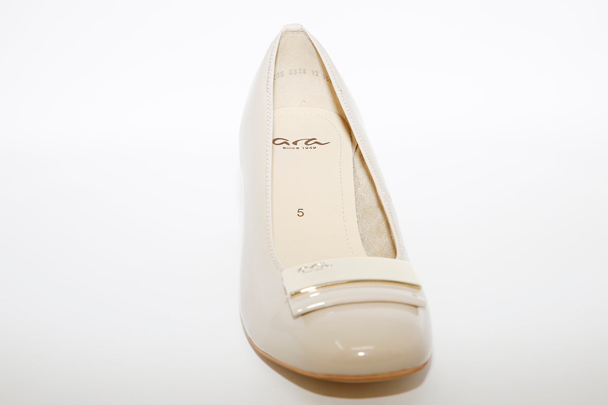 ARA - MEDIUM HEEL SHOE - NUDE PATENT