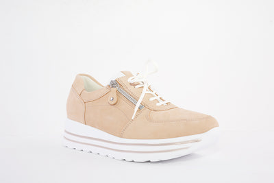 WALDLAUFER - 758008 213 LANA LACED SHOE -H WIDTH - TAN NUBUCK