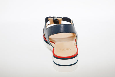 LDS LO WEDGE SANDAL - NAVY LEATHER