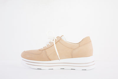 WALDLAUFER - 758008 213 LANA LACED SHOE -H WIDTH - TAN NUBUCK