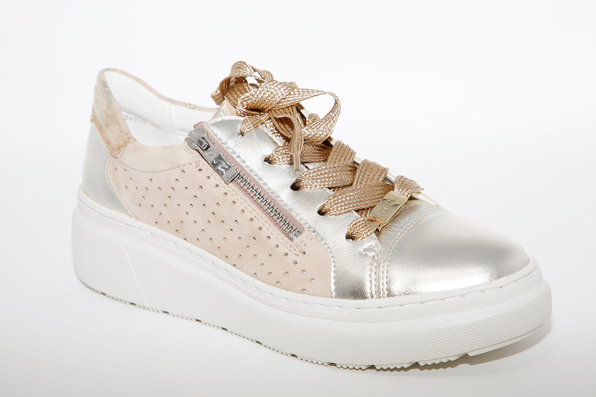 ARA - LACED TRAINER - GOLD MULTI