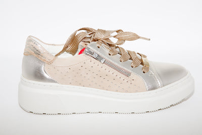 ARA - LACED TRAINER - GOLD MULTI