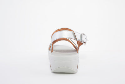 FITFLOP - LULU LASERCRYSTAL COMFORT STRAP SANDAL - SILVER
