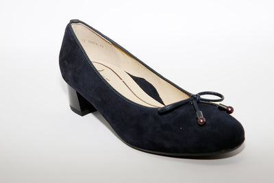 ARA - LOW HEEL COURT SHOE - NAVY SUEDE