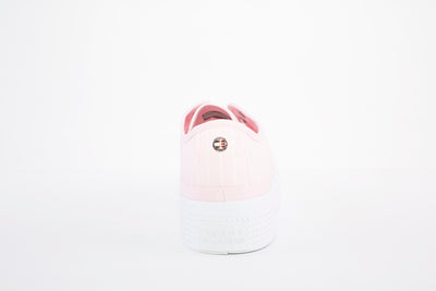TOMMY HILFIGER - ESSENTIAL STRIP - LACED CANVAS SHOE - PINK