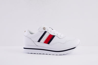 TOMY HILFIGER - CORPORATE LIFESTYLE SNEAKER-LACED SHOE - WHITE/RED/BLUE