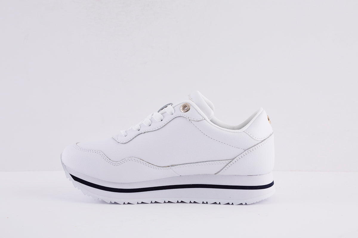 TOMY HILFIGER - CORPORATE LIFESTYLE SNEAKER-LACED SHOE - WHITE/RED/BLUE