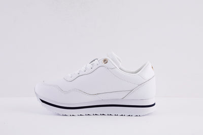 TOMY HILFIGER - CORPORATE LIFESTYLE SNEAKER-LACED SHOE - WHITE/RED/BLUE