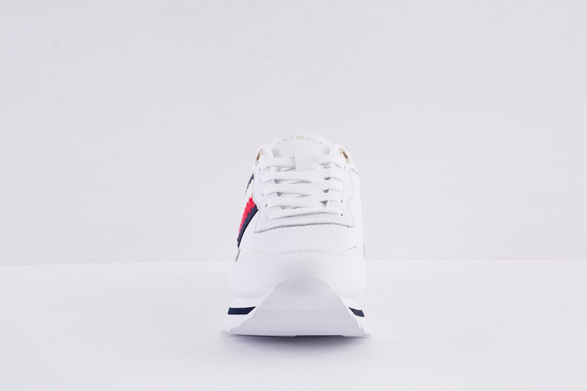TOMY HILFIGER - CORPORATE LIFESTYLE SNEAKER-LACED SHOE - WHITE/RED/BLUE